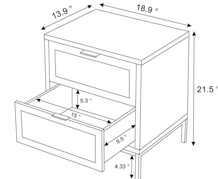 Black Nightstands With Gold Accents - Image 3