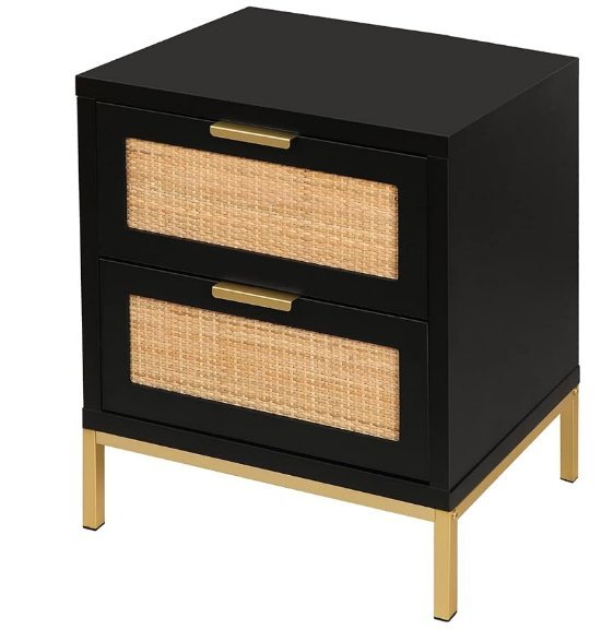 Black Nightstands With Gold Accents - Image 2