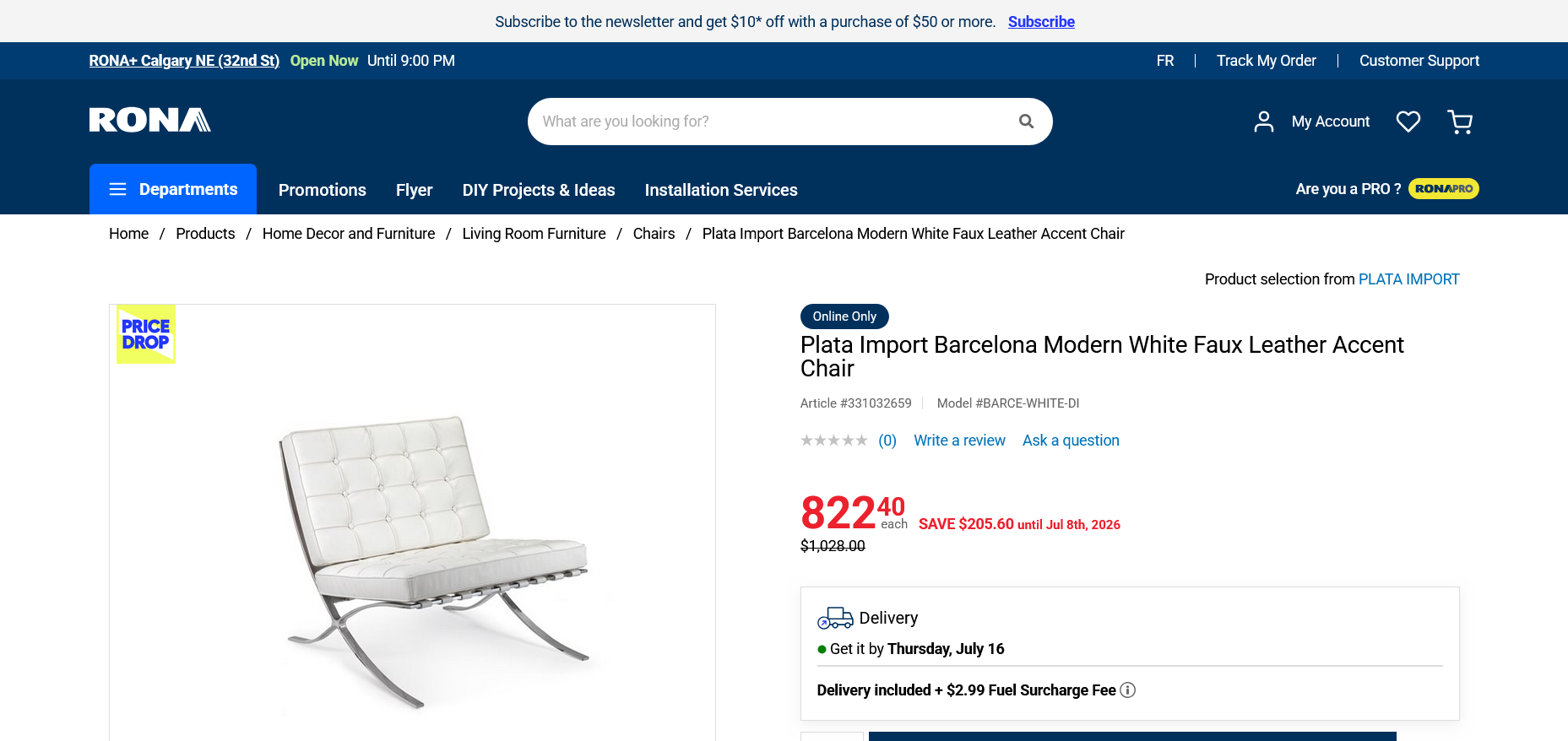 White Barcelona Chair (Last 3 Available) - Image 5